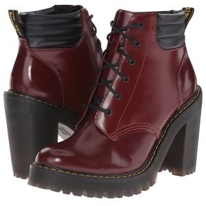 Dr. Martens Persephone Red Leather Heel Boot